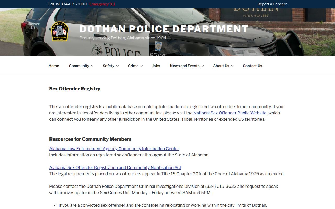 Dothan Police Department law enforcement resources